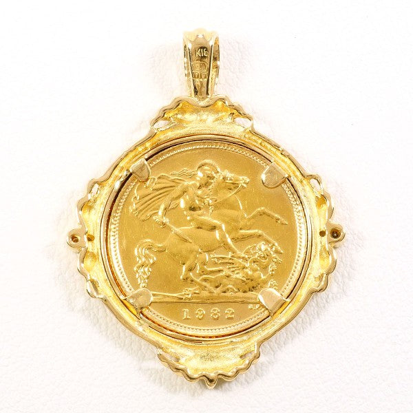 Au916 Au750 コイン ペンダント トップ ジュエリー