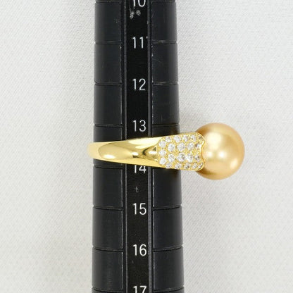 Au750 南洋真珠 ダイヤモンド リング