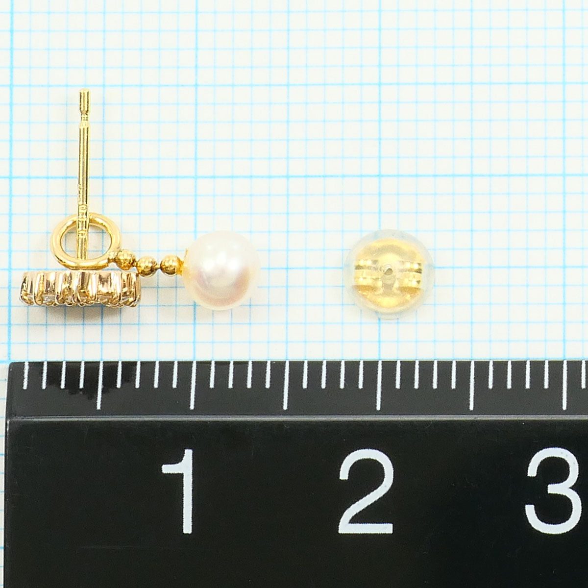Au750パールダイヤモンドピアス