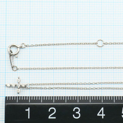 ウィスプ K10ホワイトゴールドダイヤネックレス