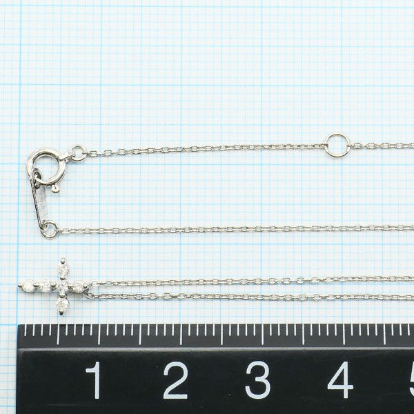 ウィスプ K10ホワイトゴールドダイヤネックレス
