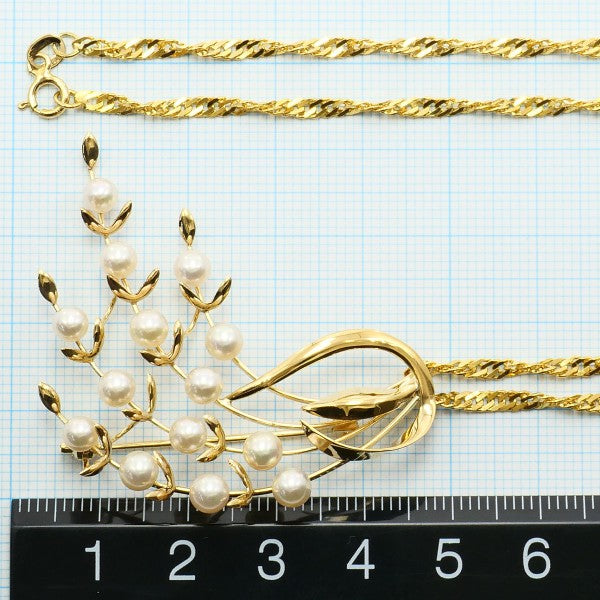Au750 パール 2wayネックレスブローチ