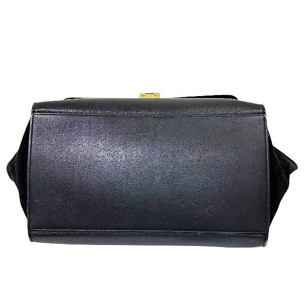 セリーヌ トラペーズ キャンバスレザーハンドバッグ
