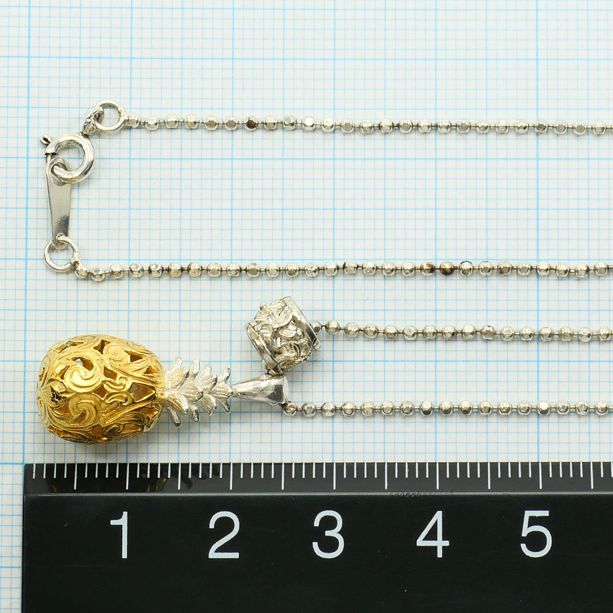 シルバー925 パイナップルネックレス
