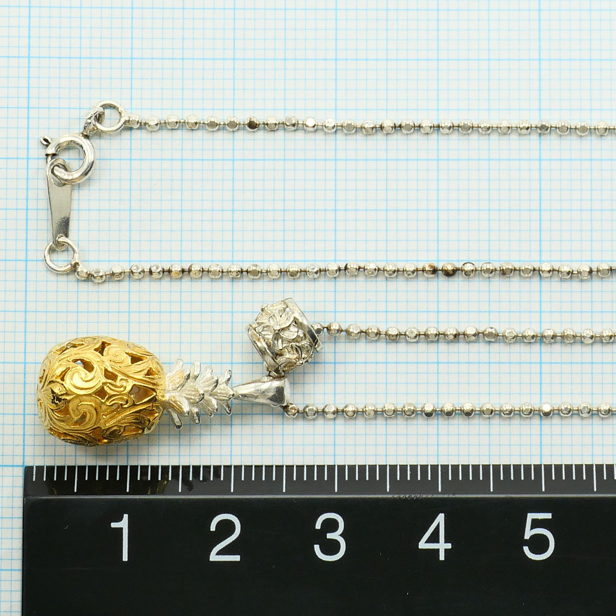 シルバー925 パイナップルネックレス
