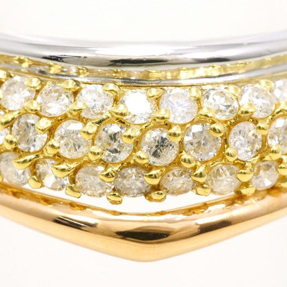 プラチナ Au750 コンビ ダイヤリング