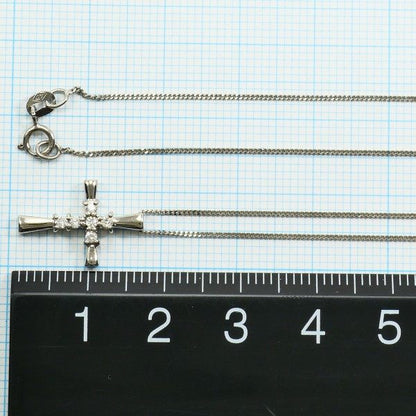 K10 K14ホワイトゴールドダイヤモンドネックレス