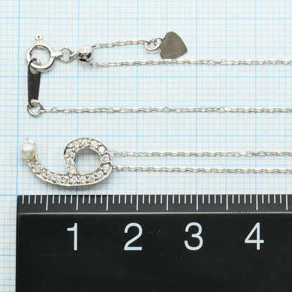 Au750ホワイトゴールド パール ダイヤモンド ネックレス