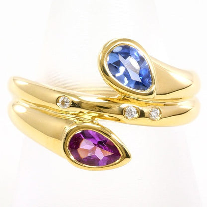 Au750 サファイア ピンクサファイア ダイヤモンド リング