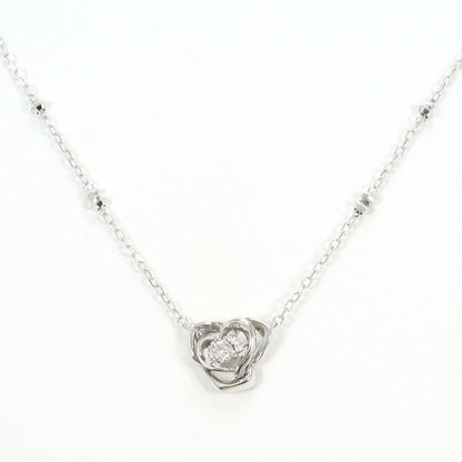 Au750 White Gold Diamond Pink Sapphire Necklace