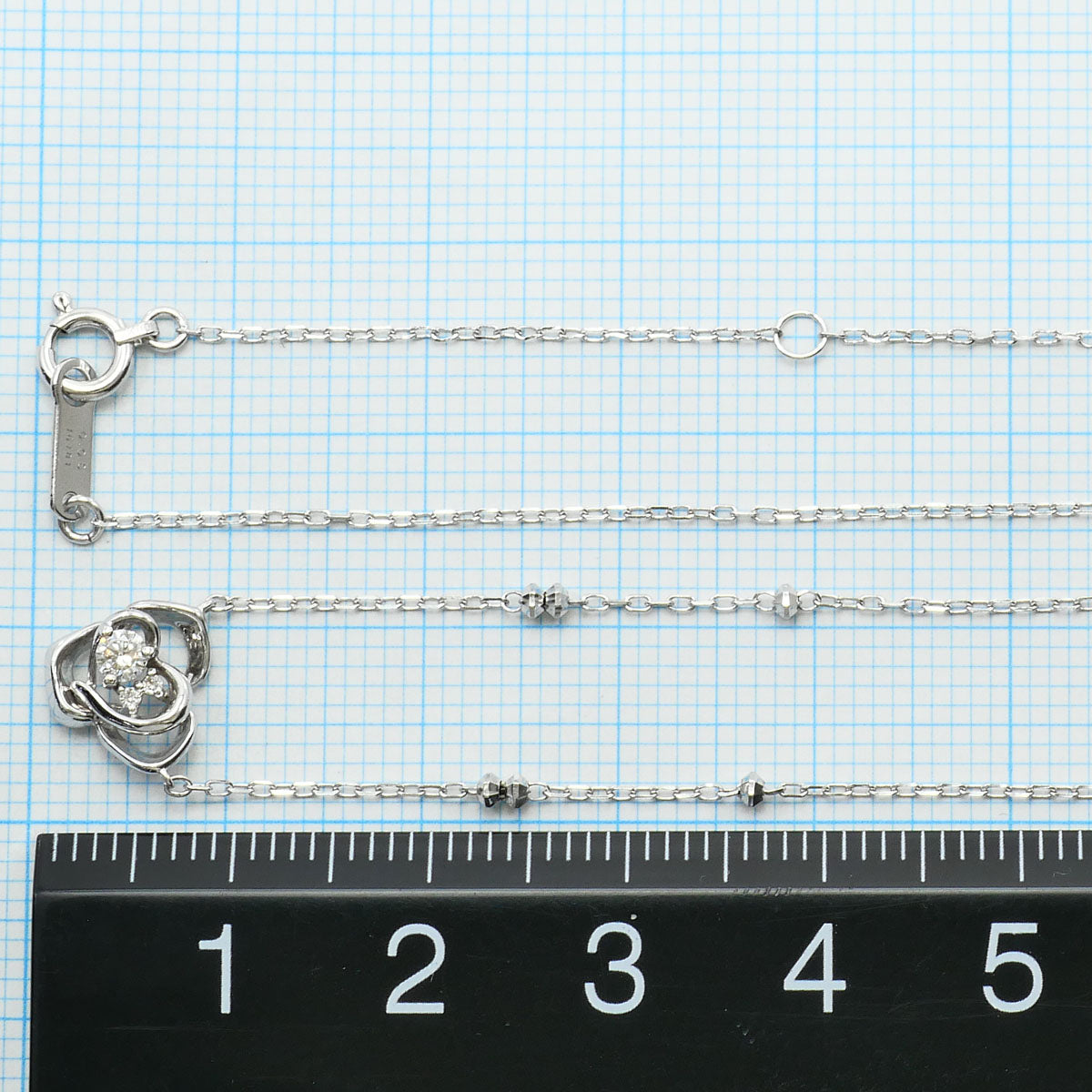 Au750 White Gold Diamond Pink Sapphire Necklace