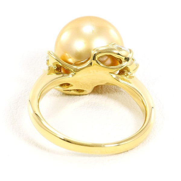 Au750イエローゴールド南洋真珠ダイヤモンドリング