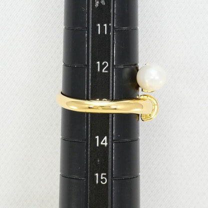 Au750 淡水パール ダイヤモンド リング