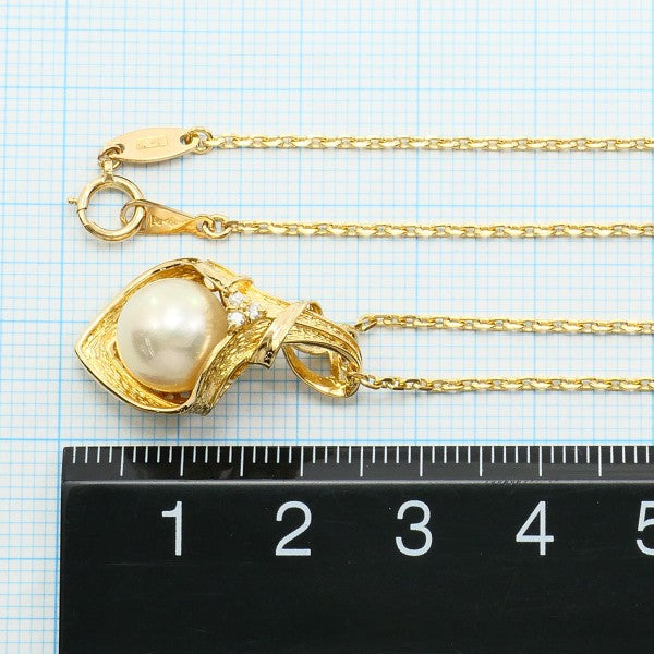 Au750 パール ダイヤ ネックレス
