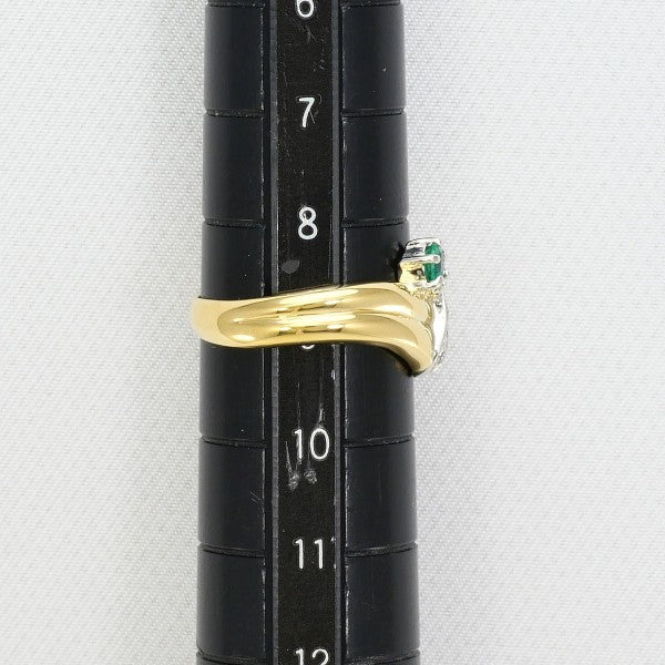 PT850プラチナK18YGエメラルドダイヤリング