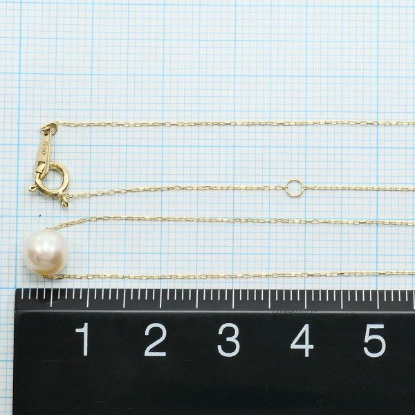 K10イエローゴールドパールネックレス