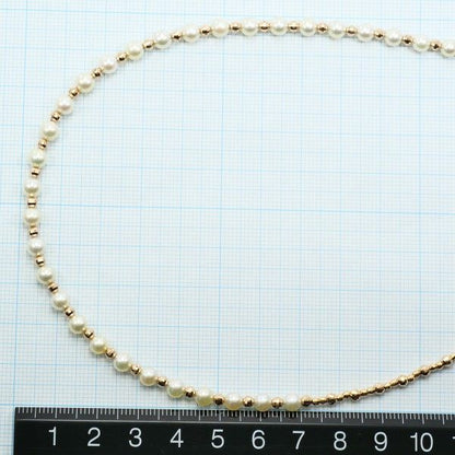 Au750ピンクゴールド アコヤ真珠 ネックレス