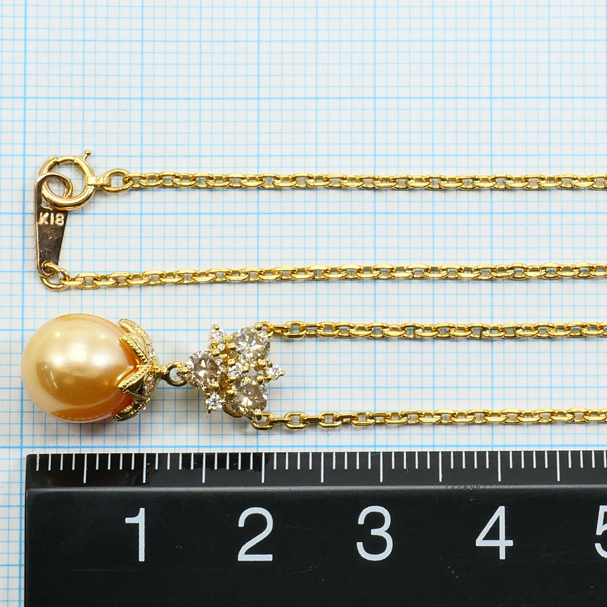 Au750 パール ダイヤモンド ネックレス