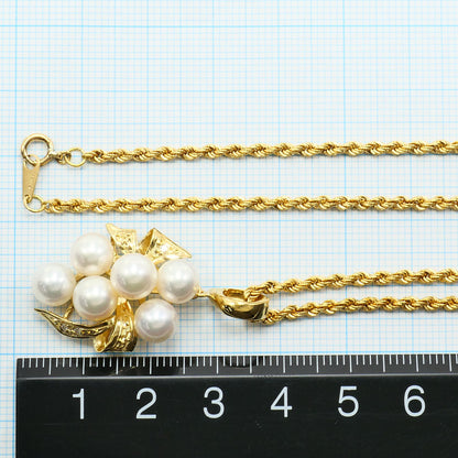 Au750 アコヤ真珠 ダイヤモンド ネックレス