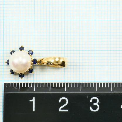 タサキ Au750 パール サファイア ペンダントトップ