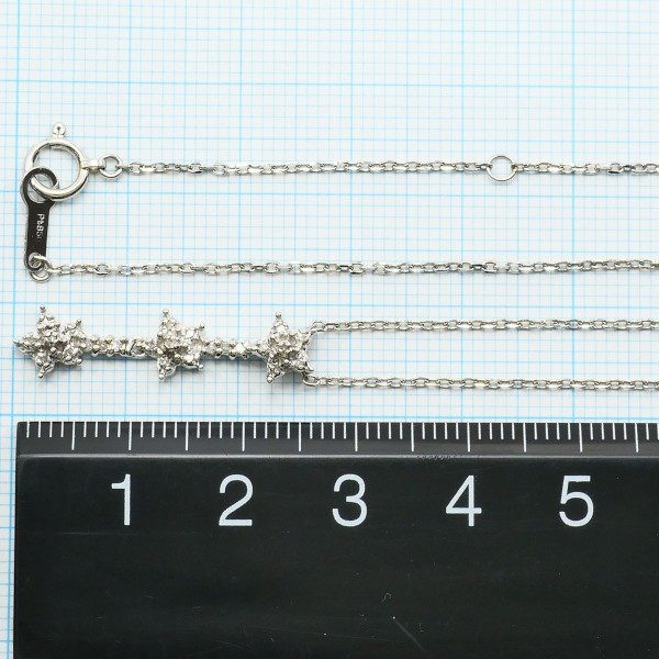 K10ホワイトゴールド PT850プラチナ ダイヤモンドネックレス