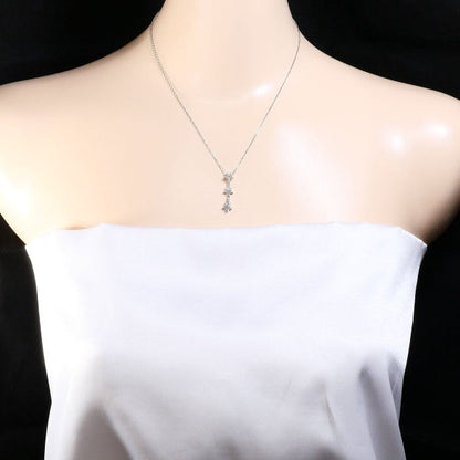 10K White Gold PT850 Platinum Diamond Necklace