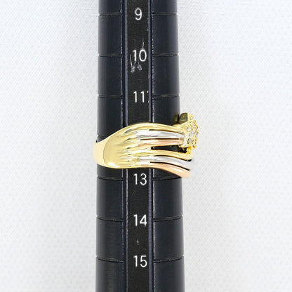プラチナ Au750 スリーカラーゴールド ダイヤモンド リング