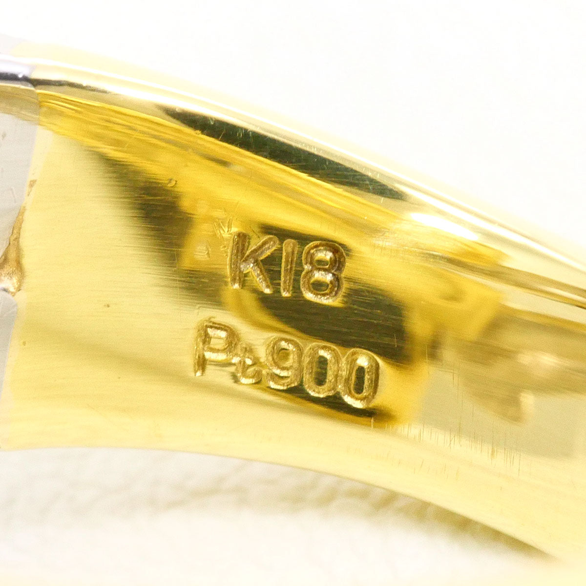 Pt900 K18YG オニキス ダイヤモンド リング