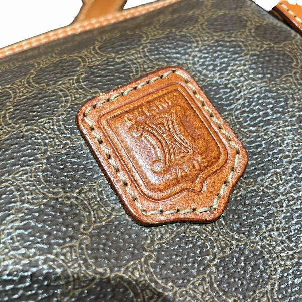 セリーヌ マカダム レザーハンドバッグ