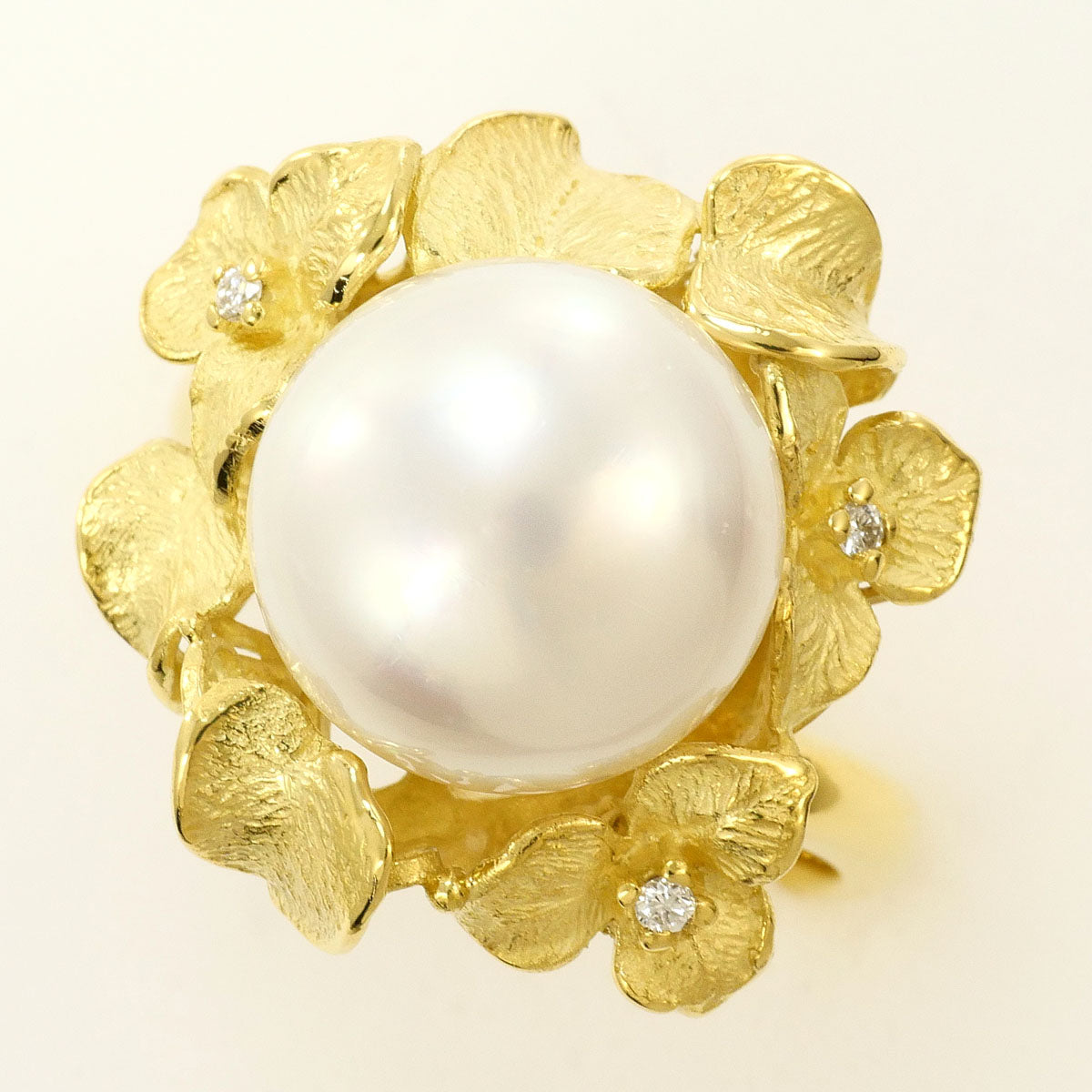 Au750南洋真珠ダイヤモンドリング