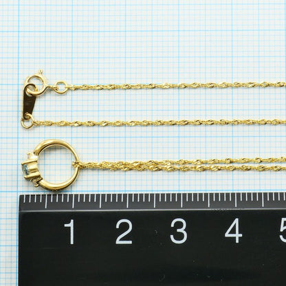 Au750イエローゴールド アクアマリン ダイヤモンド ネックレス