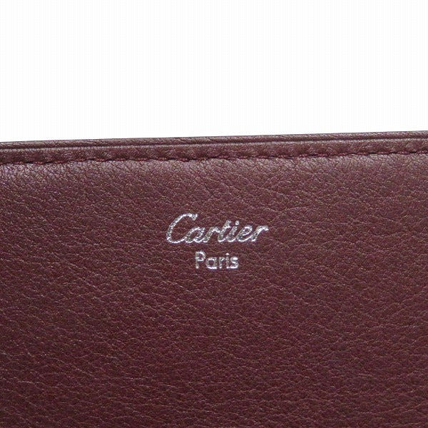 カルティエ カボションライン レザー三つ折り財布