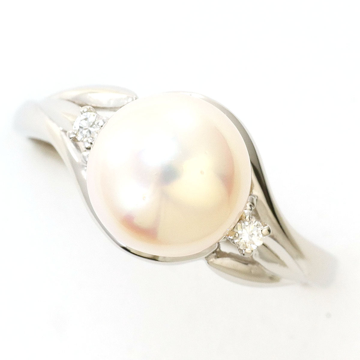 プラチナ パール ダイヤモンド リング