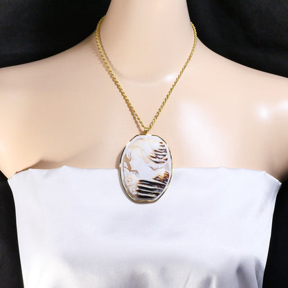 Au750 シェル カメオ ネックレス