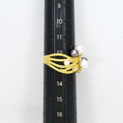 Au750 パール ダイヤモンド リング