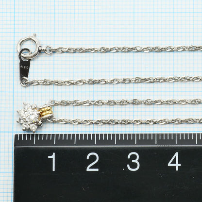 クレサンベール PT900 K18YG ダイヤモンド ネックレス