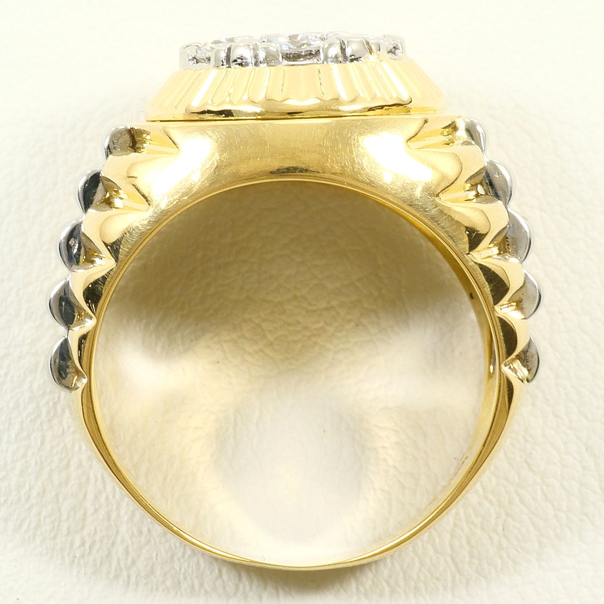 Au750イエローゴールドホワイトゴールドダイヤモンドリング