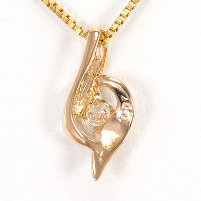 K14イエローゴールドピンクゴールドダイヤモンドネックレス