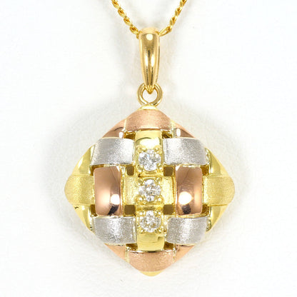 プラチナ Au750コンビ ダイヤモンドネックレス