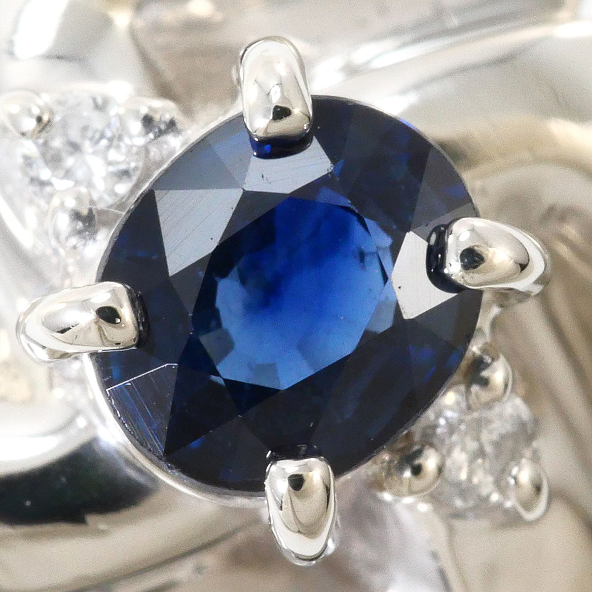 プラチナPT850 サファイア ダイヤモンド リング