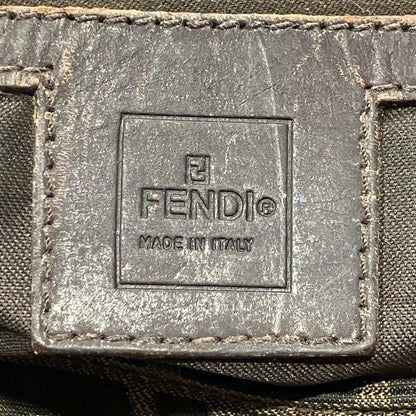 フェンディ ズッカ キャンバス レザー ショルダーバッグ