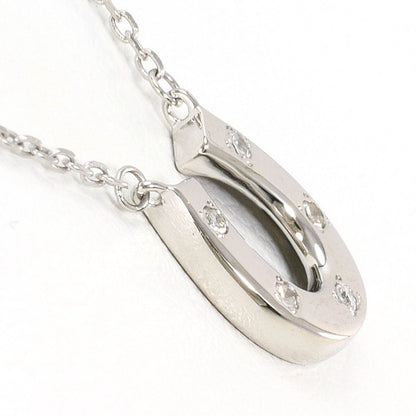 K14ホワイトゴールド ダイヤモンド ホースシューネックレス