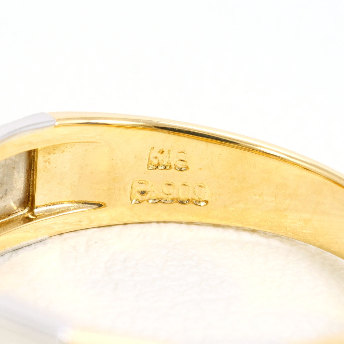 PT900プラチナ Au750イエローゴールド ダイヤモンド リング