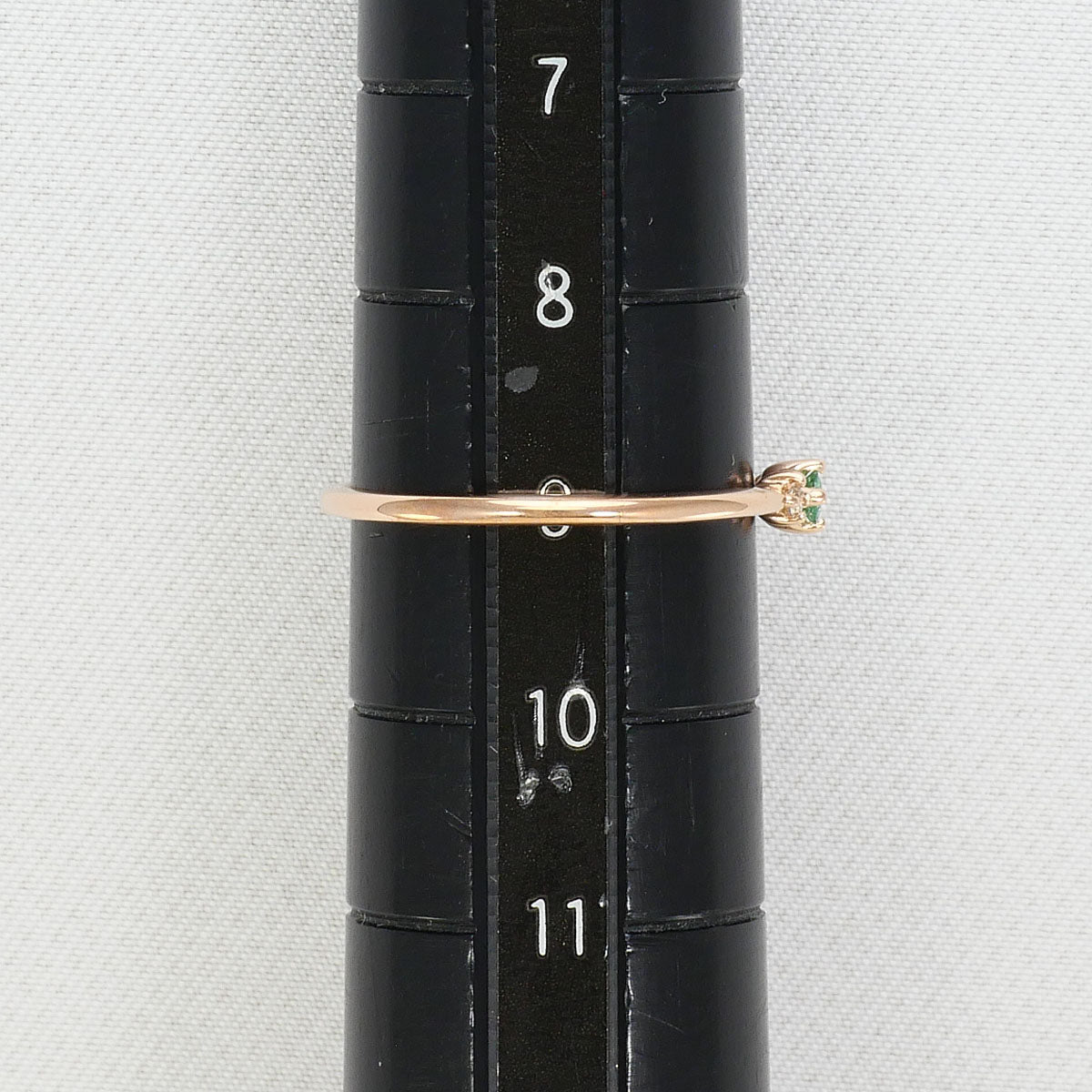 K10ピンクゴールドエメラルドダイヤリング