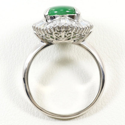 PT900 プラチナ ヒスイ ダイヤモンド リング