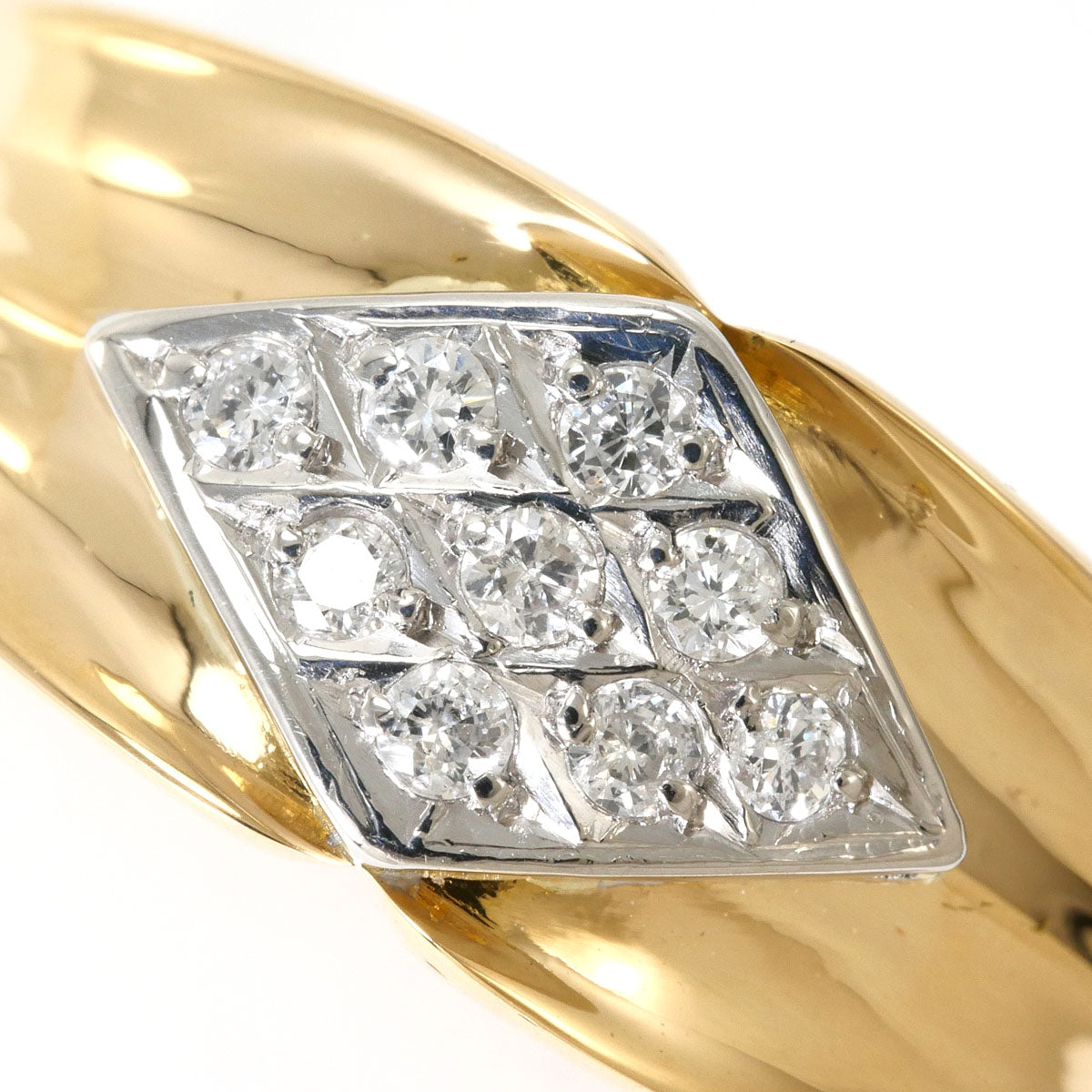 Au750 ツーカラー ダイヤモンド リング