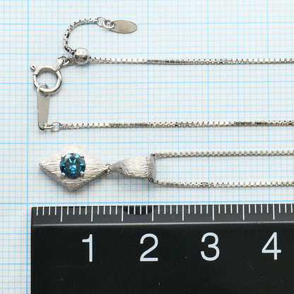 Au750ホワイトゴールドブルーダイヤモンドネックレス