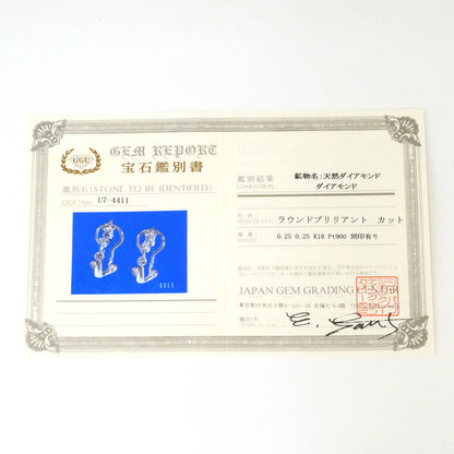 プラチナ Au750 ホワイトゴールド ダイヤモンドピアス