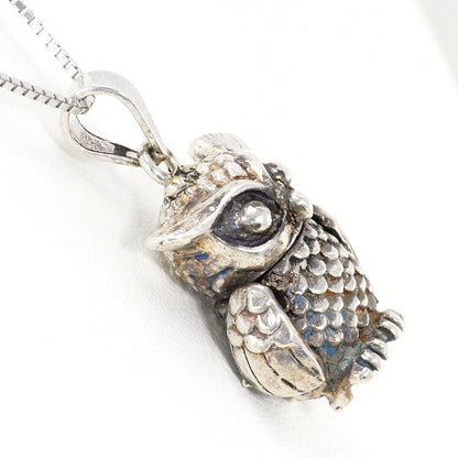 シルバー925フクロウネックレス