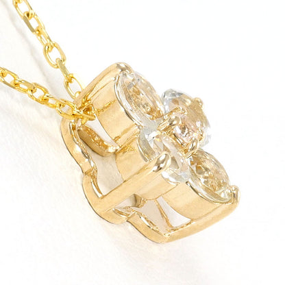 K10 Yellow Gold White Sapphire Quartz Necklace
